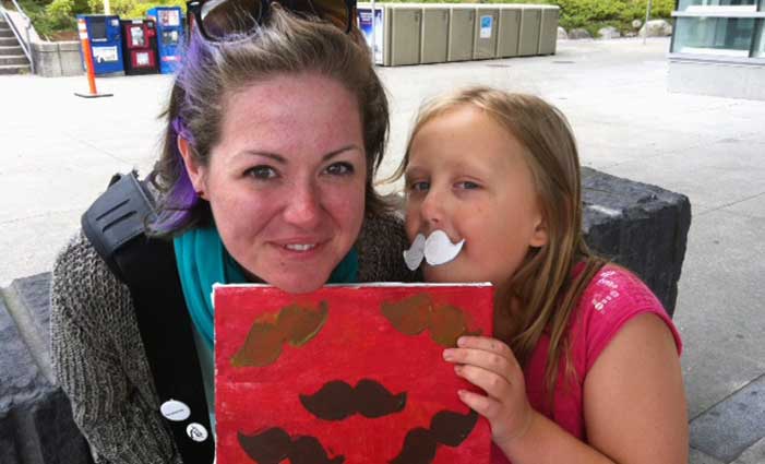 Moustache painting and friends