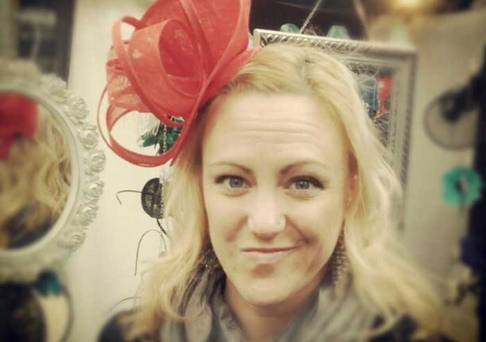 Shannon Fisher wearing a fascinator