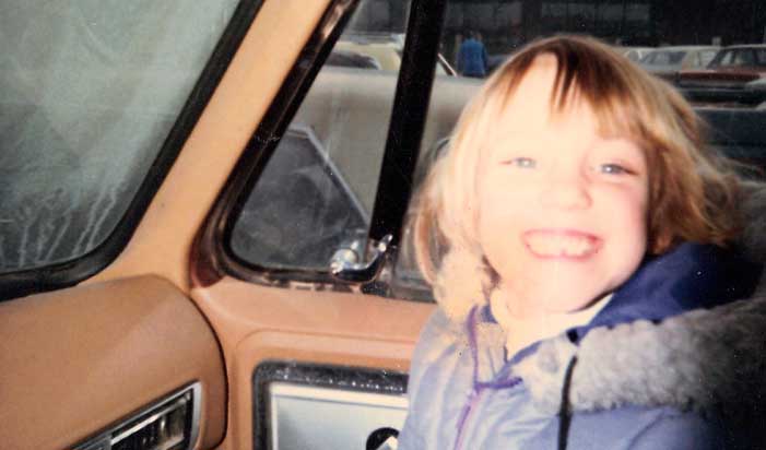 Young Shannon Fisher in her dad's truck