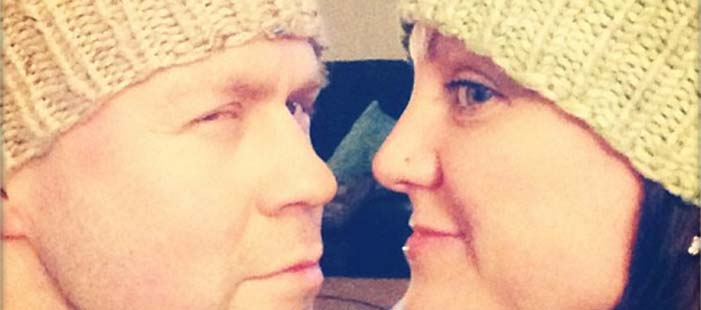 steve and shannon wearing toques and goofy looks.