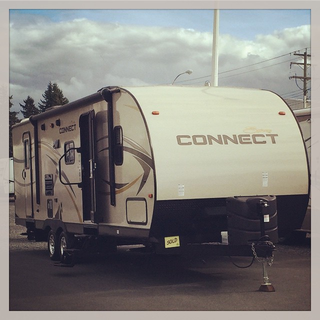 travel trailer in rv lot